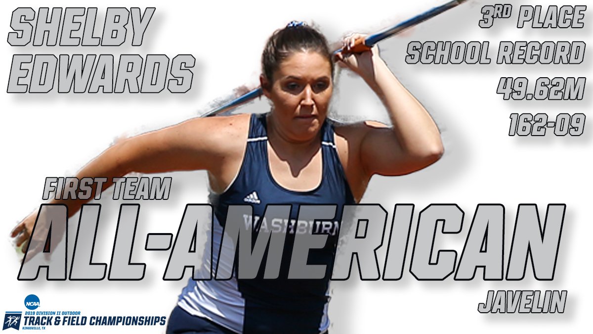 wusports's tweet photo. .@IchabodXCTF | Sophomore Shelby Edwards earned All-American honors with a 3rd-place finish in the javelin becoming the highest-placing Ichabod in NCAA history with a school-record throw of 49.62m (162-09) breaking own mark by 2 feet #GoBods https://t.co/E5KdaRY3Dn