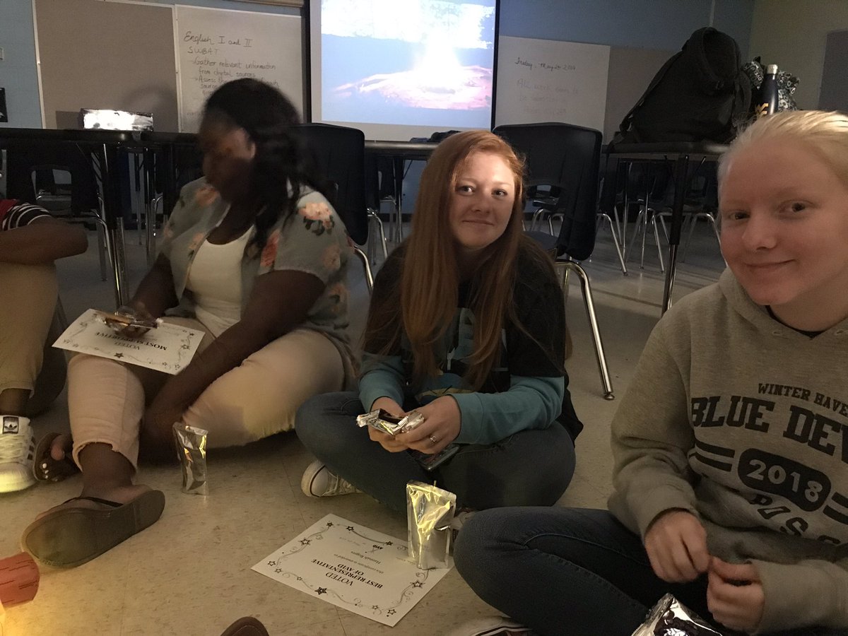 robindavis0315's tweet photo. #AHSBloodhounds AVID 11 reflected on their year around the annual “campfire” on Friday, complete with S’mores pop tarts and student voted awards. #polkavid https://t.co/FgS0BdhDSO