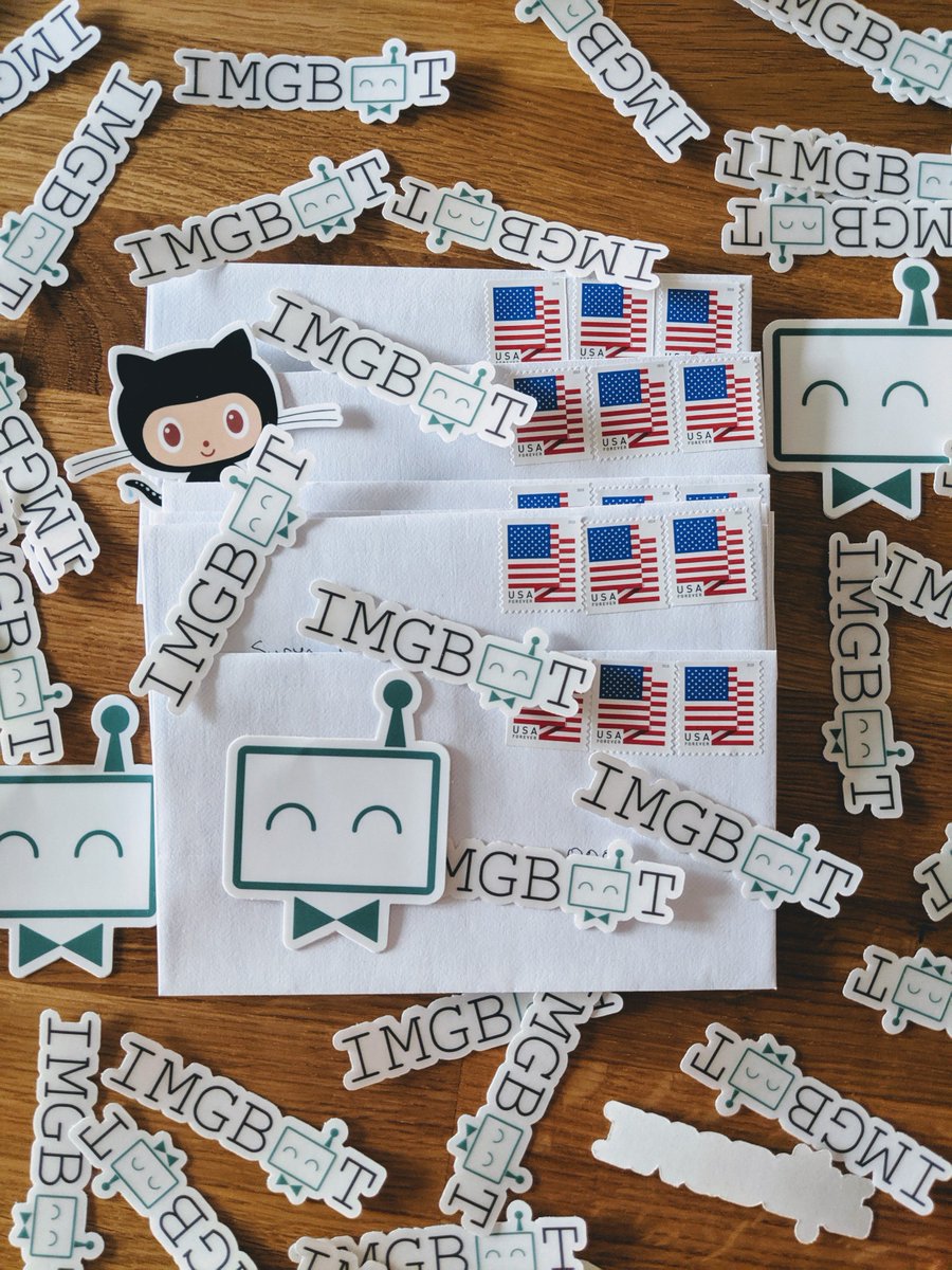 danbut's tweet photo. Big batch of ImgBot stickers going out today! Thanks for all the support and your patience waiting for these.
@MHDev91 @saidicholkar @igorkulman @syntaqx @_tomGER @haxzie_ @JamesKingd0m @m412c0b @MSF_Jarvis @TrustyCMS @Pauze32 @slstandish @arthurnovello @AhoyLemon @bfeldman89 https://t.co/FB0m5MGkLS