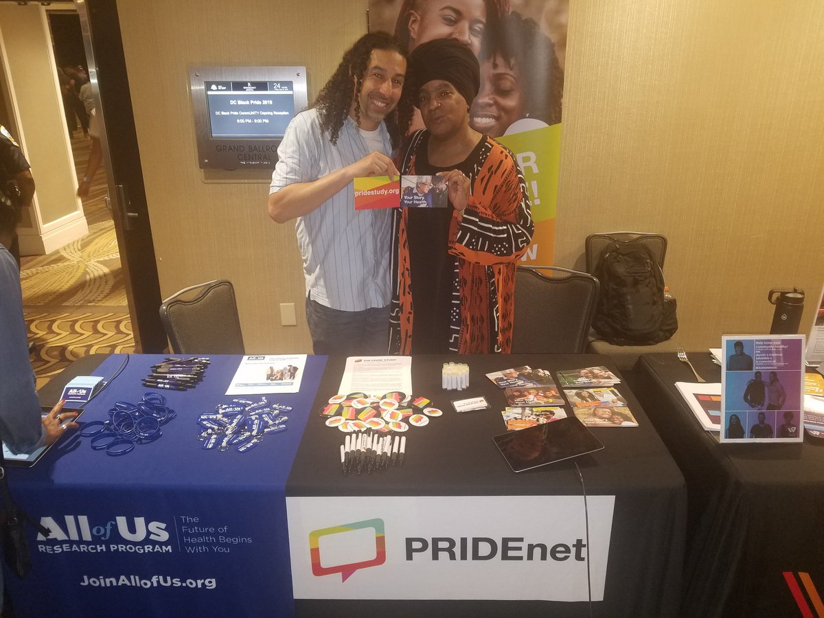 RayceenHRH's tweet photo. It was such a pleasure meeting Micah Lubensky 😀😀😀 from @ThePRIDEStudy, last night during @dcblackpride reception. https://t.co/U6k7H5YAzP