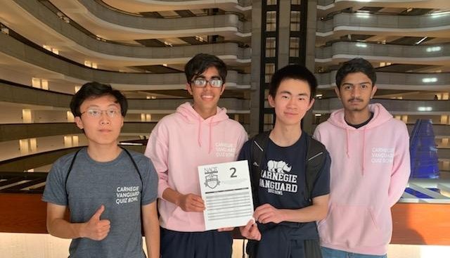 CvhsTeacher's tweet photo. @CarnegieRhinos Our Quiz Bowl team is finishing out the first day of play at #NAQT Nationals in 2nd place and currently 7-0!!! No matter how they finish, this is a pretty big deal! Go Manith, Arnarv, Daniel, &amp; Andy!! https://t.co/z9UNJ7QKxB
