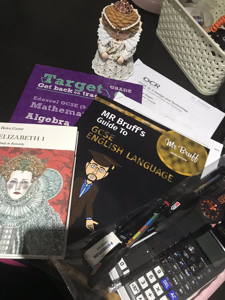 mamasimsim's tweet photo. No relaxation this half term for us! Already prepping for the next batch of exams #mrbruff #GCSEs2019 #musthaveclearpencilcase https://t.co/sfN29FCvYG