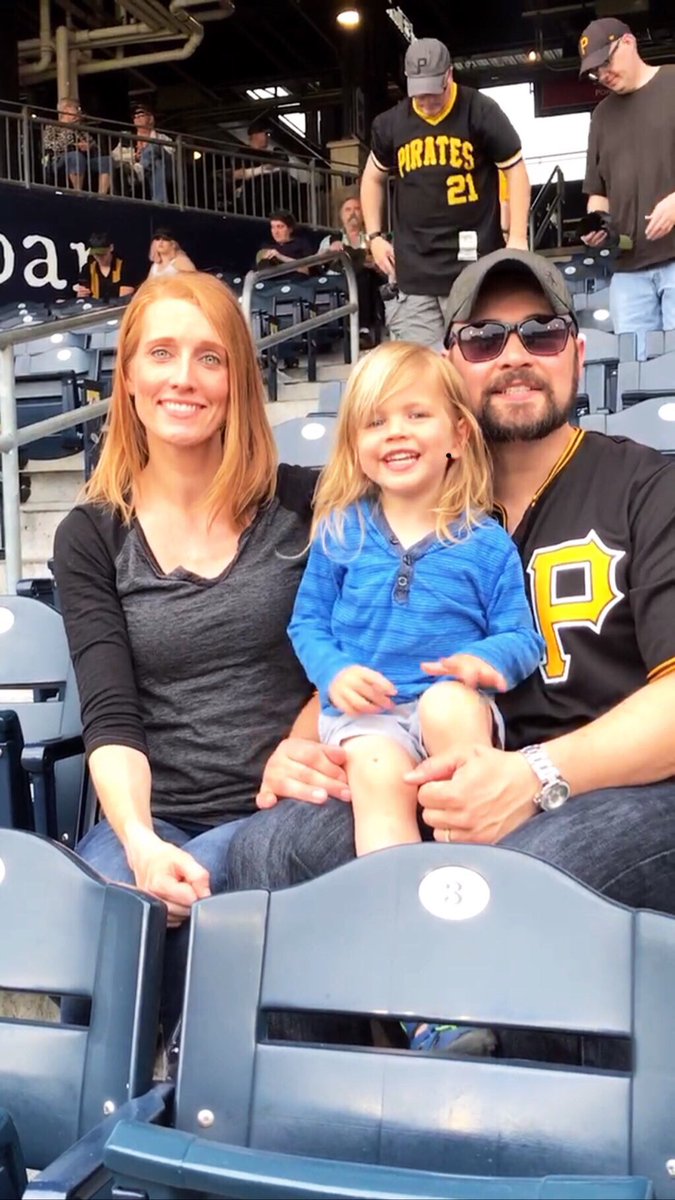 SteelCityBB's tweet photo. My wife and son are having a blast in the rain!! #greatnight #pncpark #letsgobucs @Pirates @pghpiratebob #pittsburgh https://t.co/iigaCXmMJ2