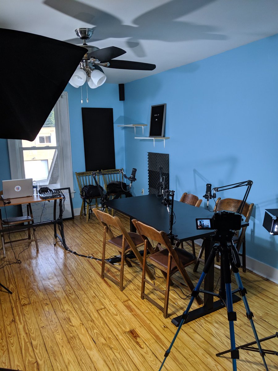 jaredmarero's tweet photo. Cannot wait to start using this awesome studio. Grateful I get to work somewhere that takes my creativity and ideas into account. 🤘🏼

Doing a couple of videos for #thisisreynoldsburg this week, then starting my personal podcast in two weeks! 🧠

Can't wait to share more #podcasts https://t.co/skpI1unFdG