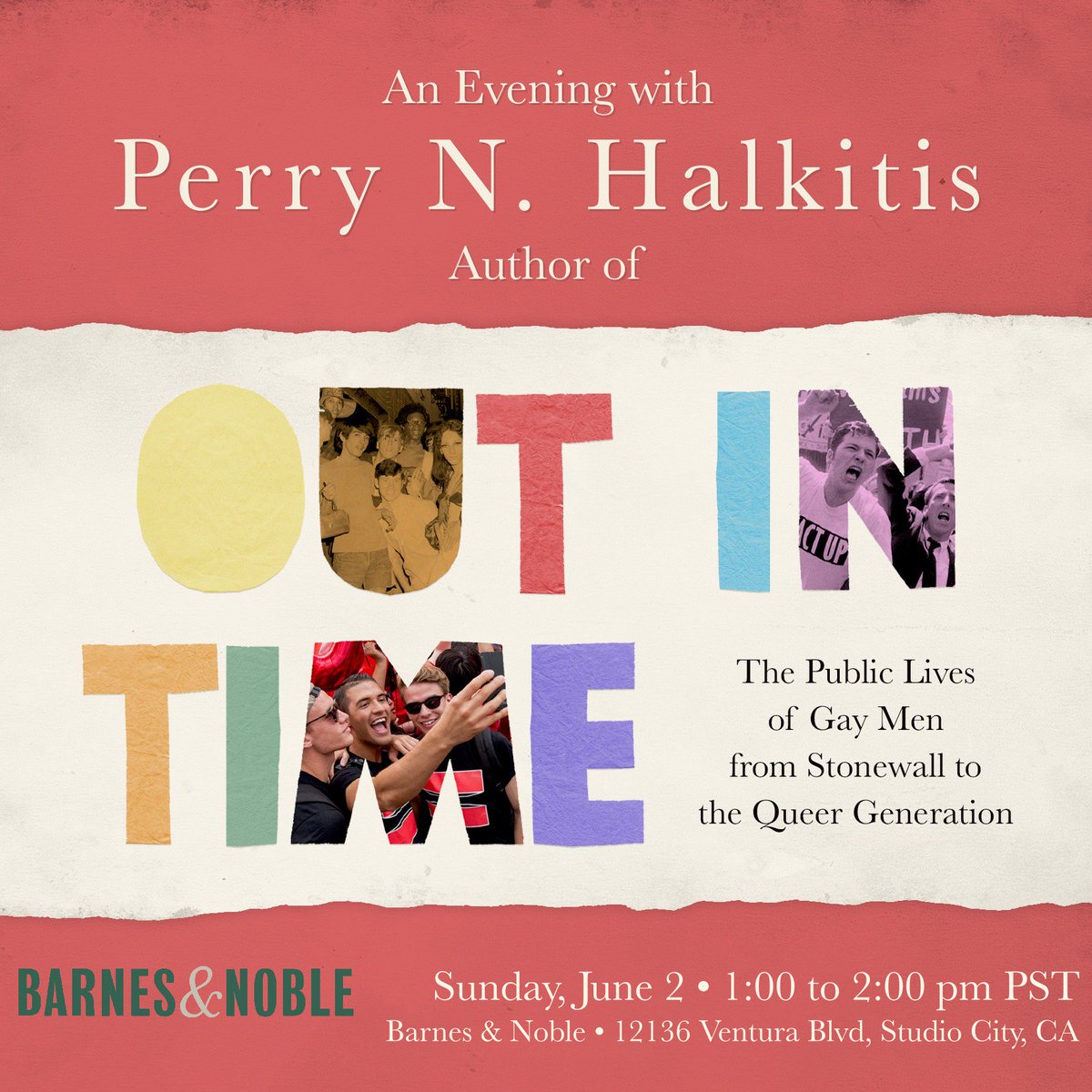 OutInTime1's tweet photo. @BNBuzz next Sunday in #LosAngeles signing copies of @OutInTime1  Come by! @DrPNHalkitis https://t.co/j4z9Dnntwx