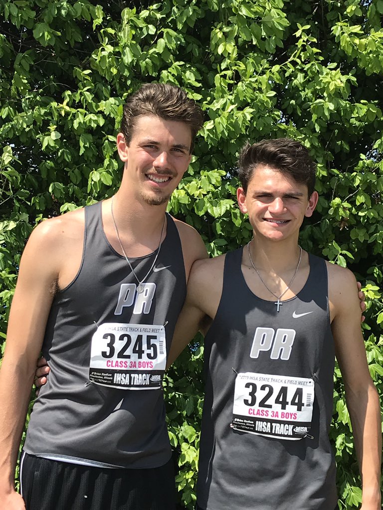 Not the IHSA state meet they envisioned, but these two led our squad all year &amp; end their careers as the two fast 800m runners in PR history. Ethan in 1:54.47 (‘19 IHSA sectional) &amp; Grant in 1:54.29 (‘18 IHSA final) &amp; a career best of 1:53.10. Holy cow!