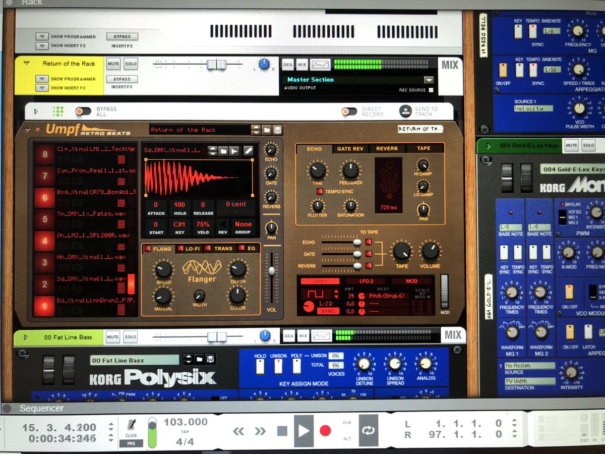 SirMatthewT's tweet photo. Back at it!!! @PropellerheadSW @KorgUSA #MusicProducer #Reason10 #KorgPolySix #KorgMonoPoly #MultiGenre #Jazz #HipHop #CHH #Music #IdavonMusic https://t.co/pEgftqszLf