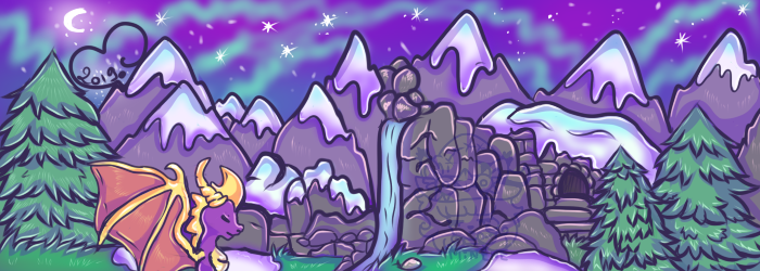 Kokolat_Spark's tweet photo. ❄️ Toundra Hivernale ❄️ #spyro #fanart #banner #winter #cold #montain #dessin #artwork #art https://t.co/7eUQ1fmKeV