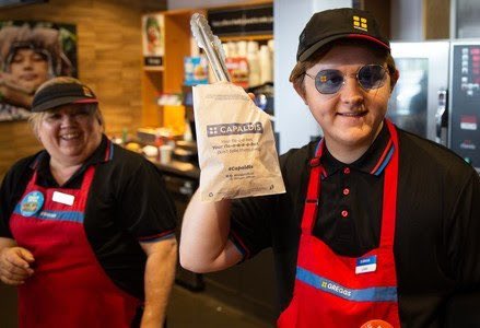 Ahead of #Radio1BigWeekend, <a href="/LewisCapaldi/">Lewis Capaldi</a> took it upon himself to enhance his CV by volunteering at the local <a href="/GreggsOfficial/">Greggs</a> 🥖 #PR #WorkExperience