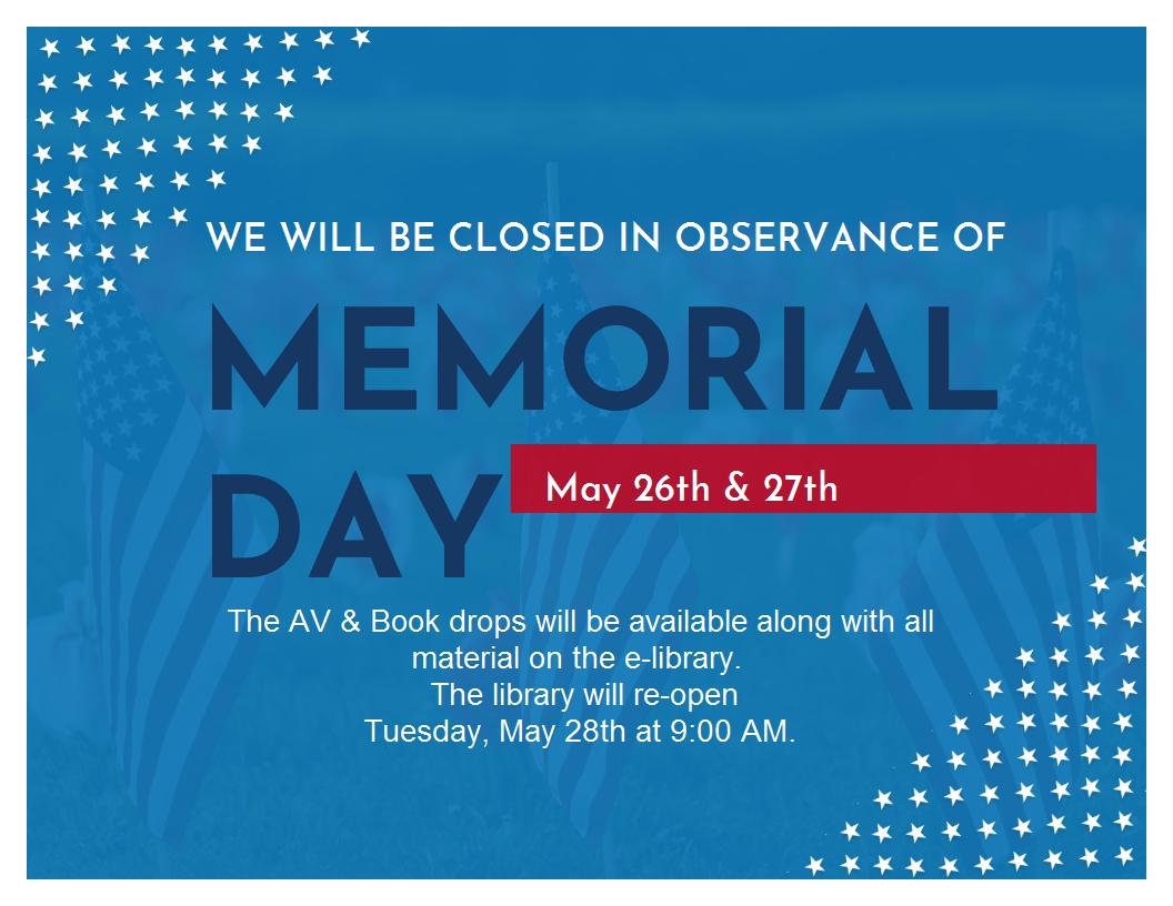 lemontlibrary's tweet photo. The parking lot will be opening during our Memorial Day closing. Have a safe holiday! #lemontlibrary https://t.co/2Y7xwK7MfY https://t.co/PpYA9C5u3n