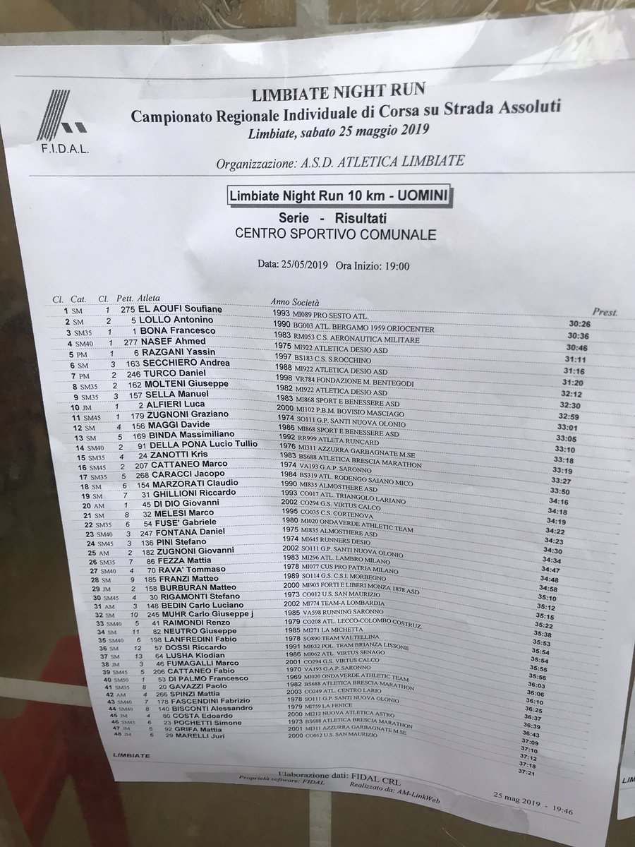 Campionati regionali 10 km strada <a href="/GarminItaly/">Garmin Italy</a> <a href="/on_running/">On</a>