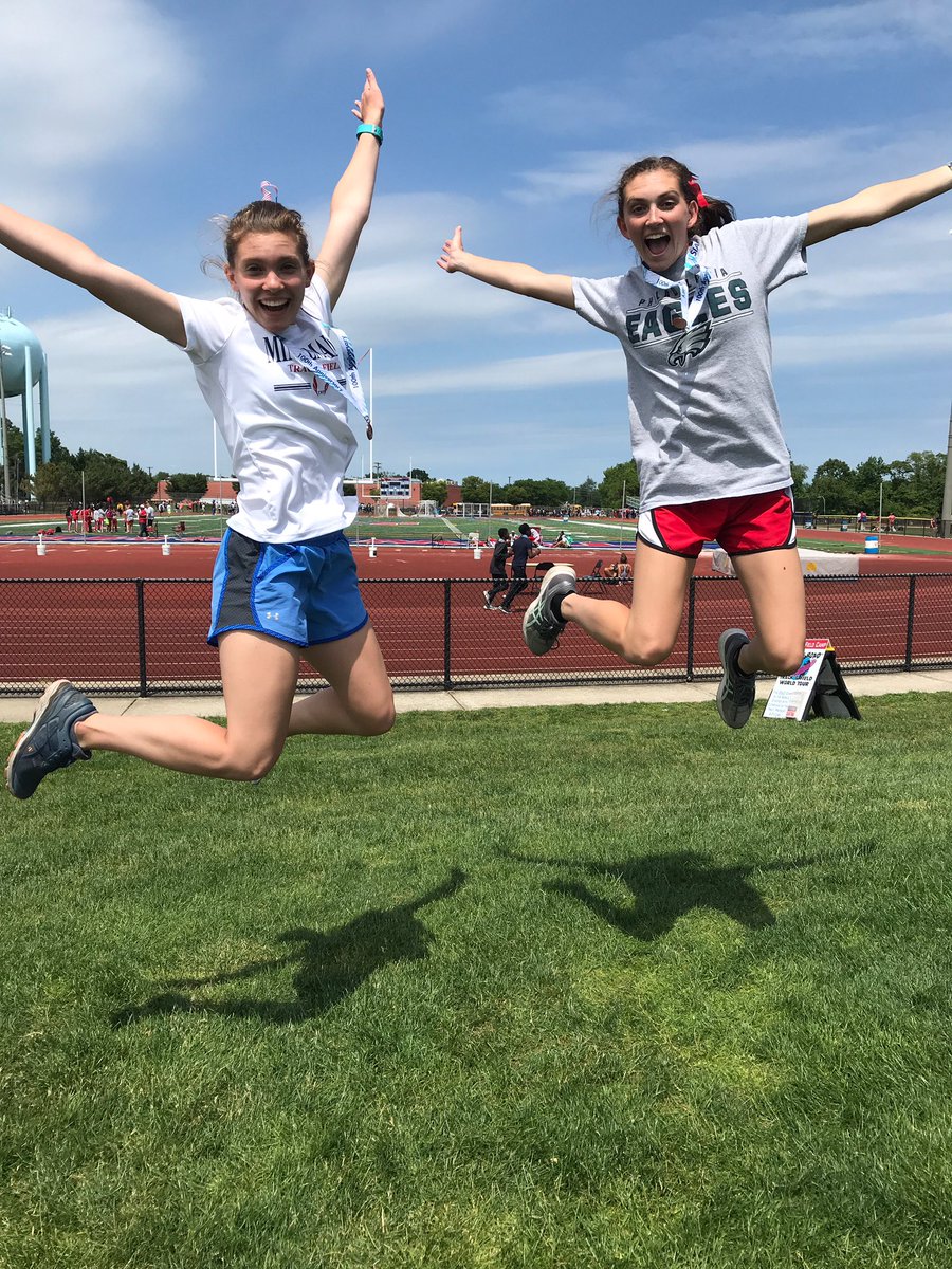 CoachWilliamsWT's tweet photo. Maura Keane (2:18.87) and Jeanine Morrow (2:19.75) place 3rd & 4th in the 800 meters at the South Jersey Group 4 Sectional Meet!! Next stop....STATES! #MaidtoRun @WTHS_Athletics @twppride https://t.co/mQcHsN8oGt