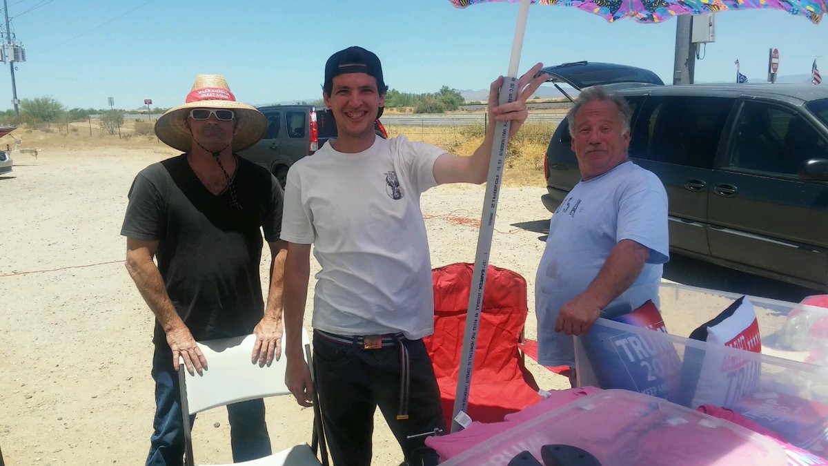 GetTrumpStuff's tweet photo. Join our newest Trump Ville Road Side stand just outside Phoenix, AZ in Wittmann at Hwy 60 and Patton! Stop by and say hi to the guys!
#MAGA #Trump2020 #AZTrump #Trump https://t.co/7Q1VoukWPX