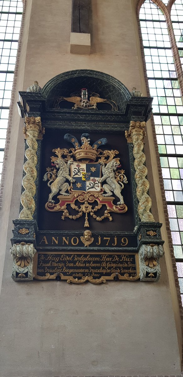 aabuwalda's tweet photo. De monumentale #rouwkas in de kerk van #Workum van burgemeester Isaak Martijn van #Adius, overleden in 1719 op 52-jarige leeftijd. https://t.co/z5suv9afVH