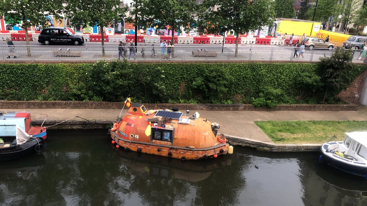 dan_f_fletcher's tweet photo. Housing is expensive in #London. Old lifeboat converted into a houseboat. Very cool. https://t.co/0NX7tQ9YqI