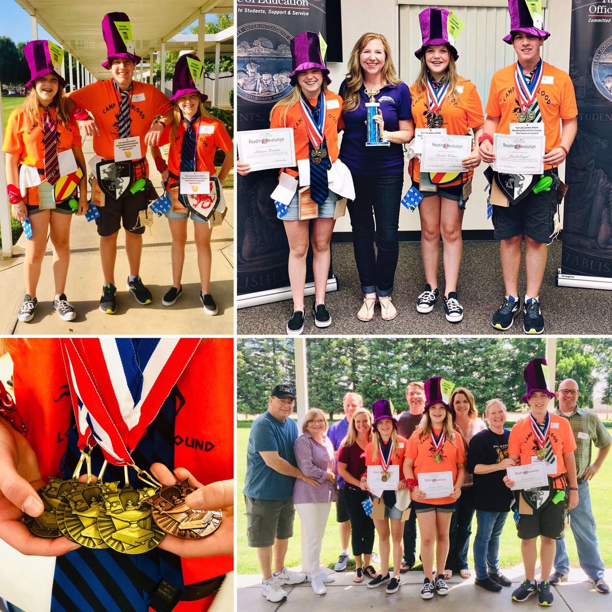 This amazing trio won the TCOE Middle School Reading Revolution Competition! 💜📚Their infectious enthusiasm also earned them the Team Spirit Award!🌟Thank you to their wonderful parents and grandparents who came out to support them! #visaliareads #vusdlibraries #RidgeviewVUSD