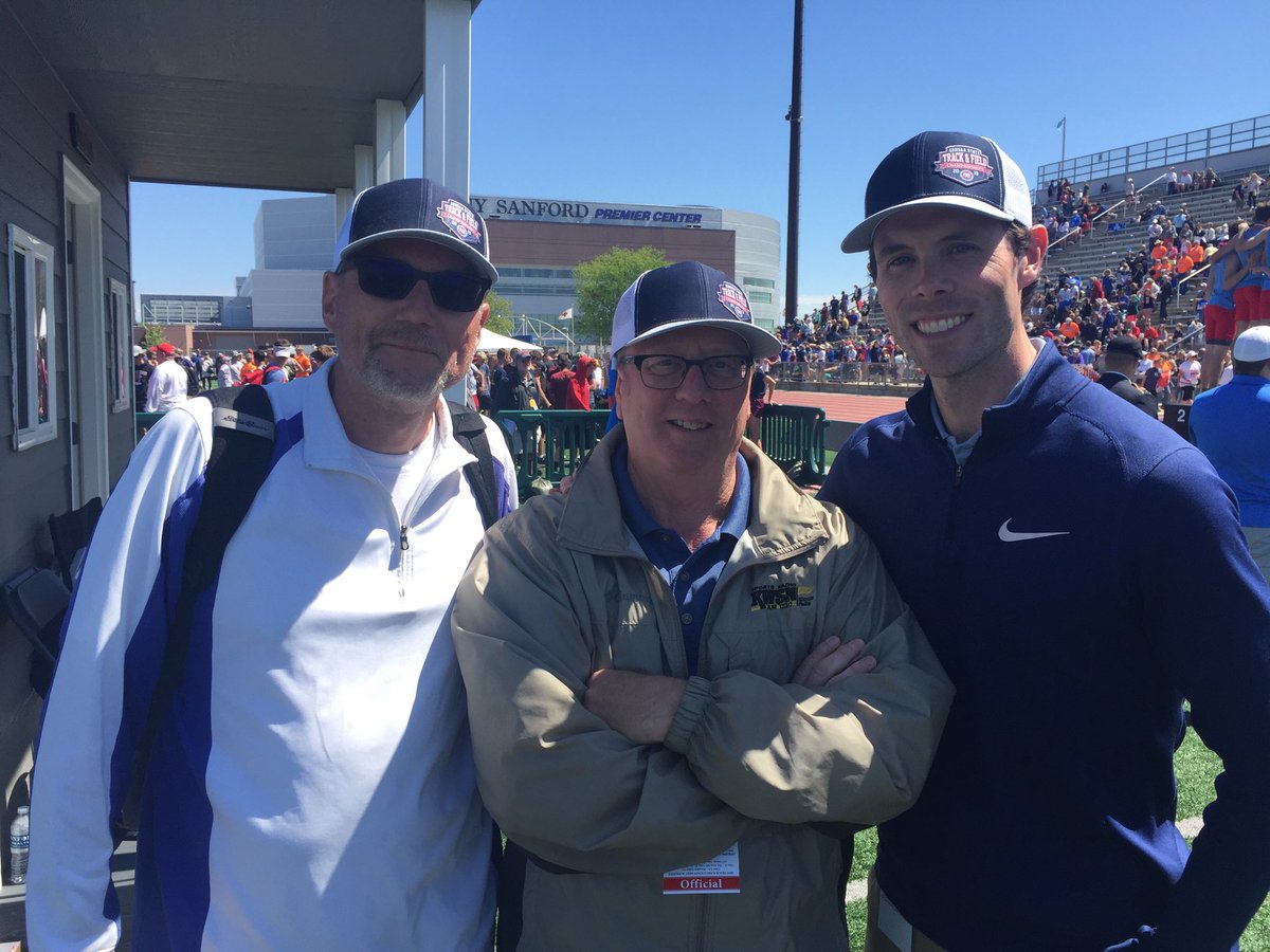 AlexHeinert's tweet photo. Proud to work alongside β¦@craigmattickβ© and β¦@tfredmuggsβ© today at the β¦@SDHSAAβ© #StateTrack19 awards stand! Much of what I know about broadcasting - how to prepare, how to call a game the right way, how to BE in sports media - I owe to these two. Legends.π€π https://t.co/NfquqhBIhW
