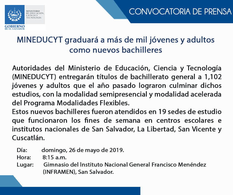 Modalidades_sv's tweet image. Mañana entregaremos al país nuevos bachilleres.