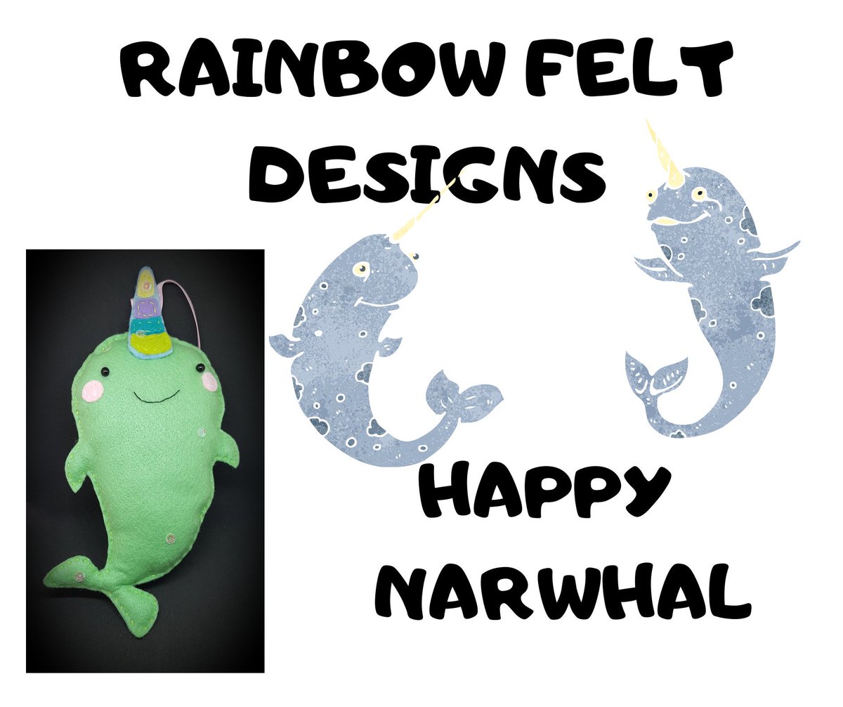 Mavis the happy narwhal!! #findmeonfacebook #rainbowfeltdesigns #handmade #craftbuzz #giftideas #cutenessOVERLOAD #cute #cutegift #narwhal #handmadewithlove #supporthandmade