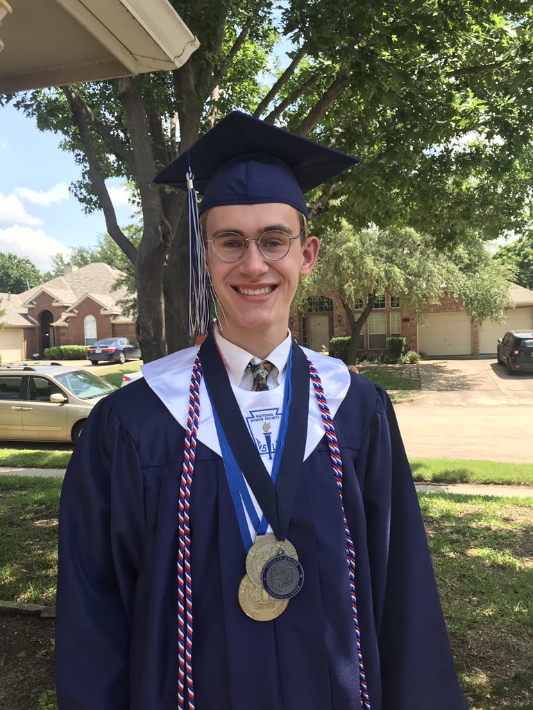 MissyStritt's tweet photo. Congrats Matthew!  We are all so proud of you!  Onward to UT... Hook ‘Em!! #LISDgraduations https://t.co/ml6K6LIdQM