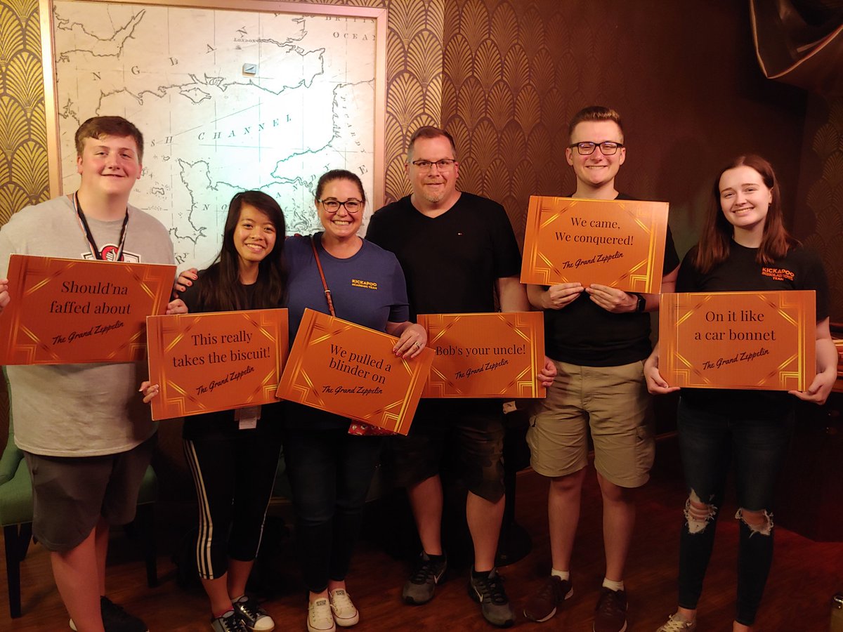 BowlKickapoo's tweet image. Finished day 1...went to an Escape Room and prevented World War 1! @naqt @BowlKickapoo @NAQTLive_KH @KickapooChiefs @DrPowersKHS #HSNCT