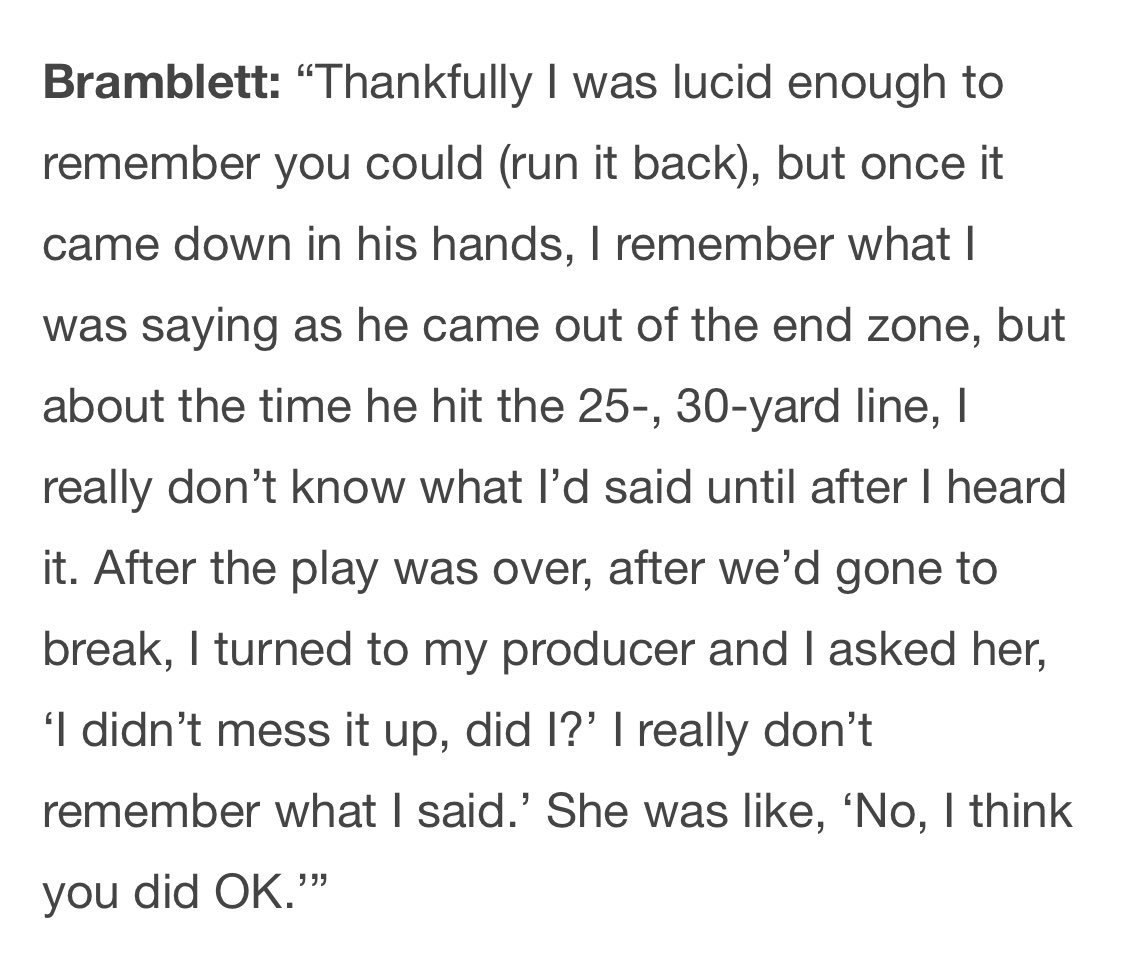 Tomas_Verde's tweet photo. I remember speaking to Rod Bramblett a few years back about his most famous call, the Kick 6 from the 2013 Iron Bowl. Here’s some of what he said about that moment, and his iconic call: https://t.co/J8bSDa0zP2