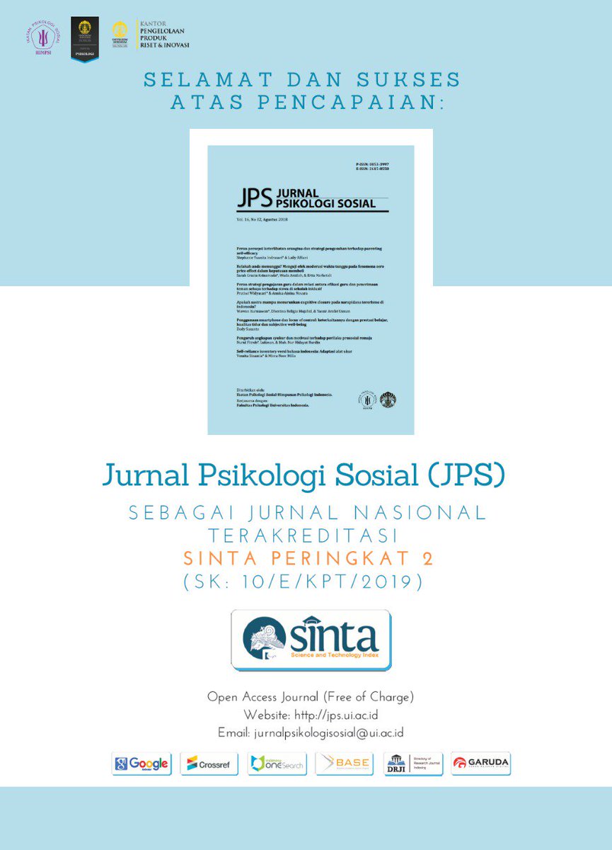 jps_update's tweet photo. Dengan bangga kami umumkan bahwa @jps_update telah terakreditasi dan terindeks dengan peringkat SINTA 2 #sinta2 #jps #jurnal #psikologi #jurnalpsikologi #sinta #ips #ui #universitasindonesia https://t.co/ur6AuNYB2x