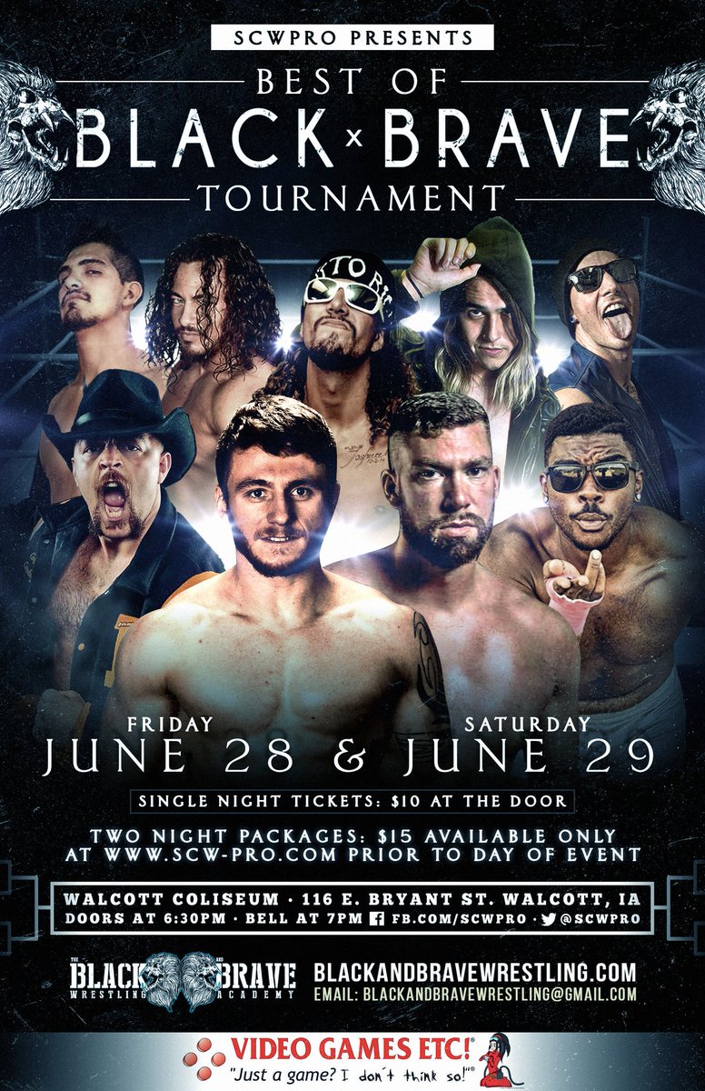 BREAKING: The Iowa Wrestling Champion will be crowned on June 29th at the conclusion of the two-night Best of @BlackandBrave Tournament. To the winner, goes the title! #IowaChampion