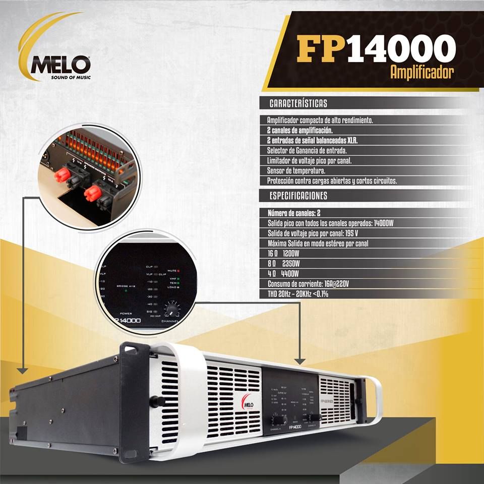 Melo_SoundofM's tweet photo. Amplifica tu equipo de audio con los mejores amplificadores que son de #MELO
Les compartimos información del #FP14000 cuenta con 2 canales de amplificación 2 entradas de señal Balanceadas XLR y más características que lo hacen líder en el mercado junto con su hermano el #FP10000 https://t.co/XdRiPn9uDa