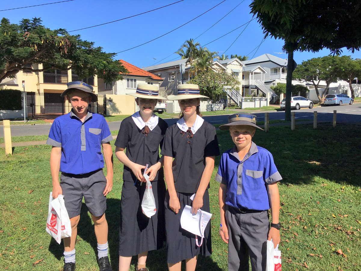 ACGSBoarding's tweet photo. Red Shield Appeal with the @salvationarmy. Our boarders teamed up with Churchie’s sister school, Saint Margaret’s. Well done, Charlie & Hugo! 🔵⚪️🎓#themakingofmen @ChurchieSport @ChurchieHM @ChurchieOBA @JamesPThorpe https://t.co/h7aaW7J6yg