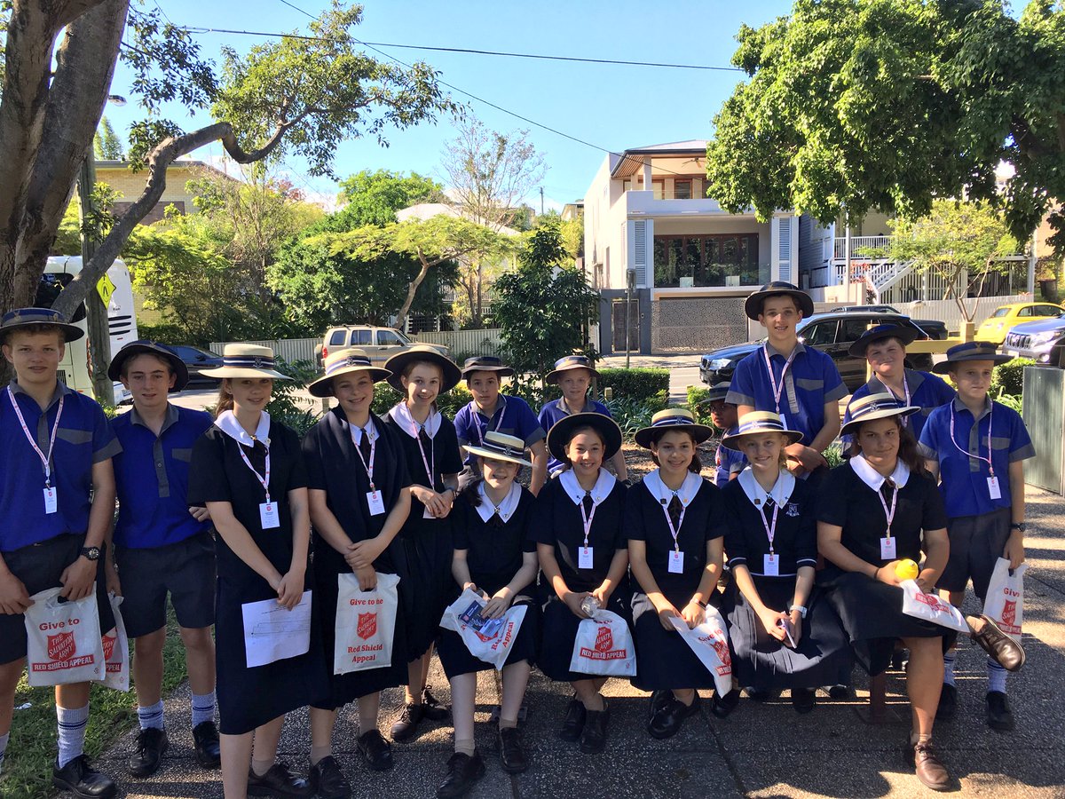 ACGSBoarding's tweet photo. Red Shield Appeal with the @salvationarmy. Our boarders teamed up with Churchie’s sister school, Saint Margaret’s. Well done, TEAM! 🔵⚪️🎓#themakingofmen @ChurchieSport @ChurchieHM @ChurchieOBA @JamesPThorpe https://t.co/CmZMHC3Eq8