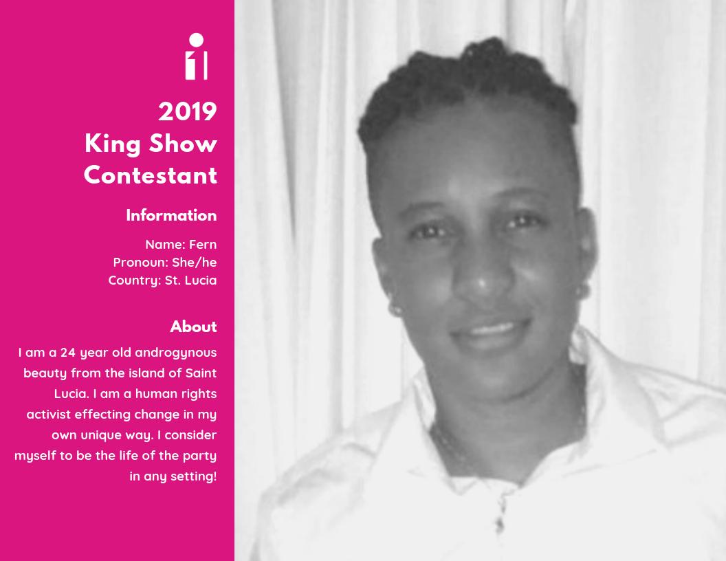 iamone_tnt's tweet photo. ¨I am a 24 year old androgynous beauty from the island of Saint Lucia. I am a human rights activist effecting change in my own unique way. I consider myself to be the life of the party in any setting!¨ #KingShowIntl #TransMen #LBQWomen https://t.co/uD31sKXpl3