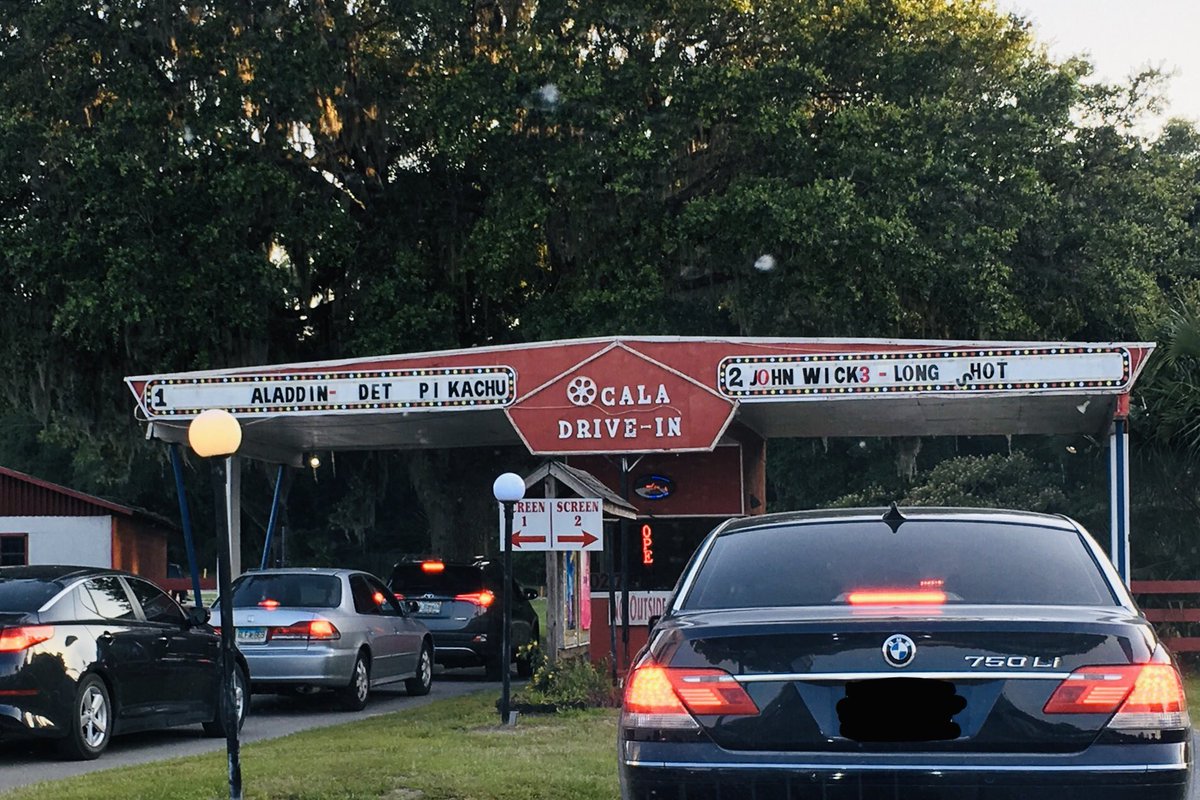 thisbroadhere's tweet photo. We ain’t about that indoor bullsh!t 😉tonight we are at the Ocala Drive-in Theatre in Florida 🖤  #TheLastDriveIn #ocaladrivein #florida @therealjoebob @kinky_horror https://t.co/NP8uoft9kT