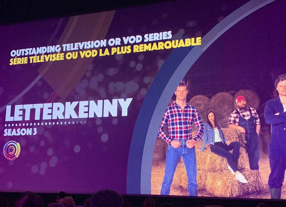 NABET700_BA's tweet photo. Congrats #Letterkenny #NOMFA winner TV/VOD series #CDNTV #NABET700 https://t.co/es2brlRNWz