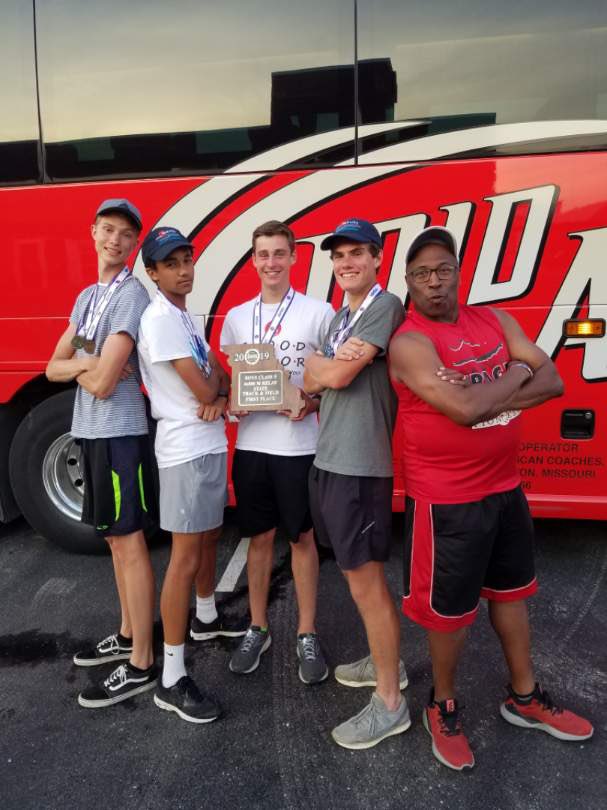 So proud of Coach Scott and the 4x800 team winning for the second time in a row, Class 5 MSHSAA Championships! Something special!