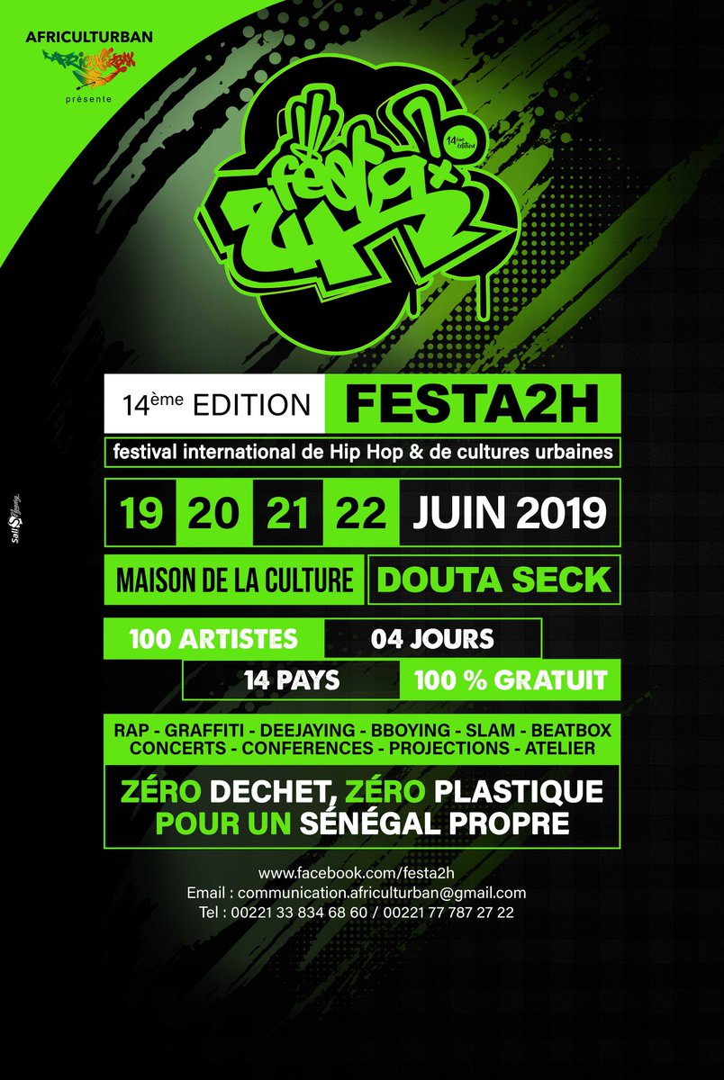 festa2h's tweet photo. 14 édition Festa2H 18-22 juin 2019 
100 artistes 04 concerts 14 pays 
Hip Hop &amp; Cultures Urbaines Douta Seck + MCU Dakar https://t.co/lWHfEzQ99h