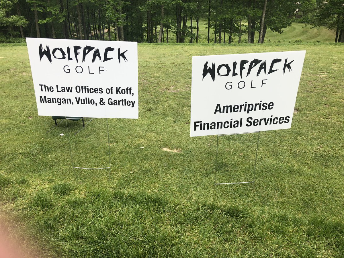 area_golf's tweet photo. Thanks to our sponsors we had a wonderful event. We couldn’t do it without you. Thank you for supporting the Wolfpack golf team and it’s student athletes! https://t.co/KhlpQJN5cq