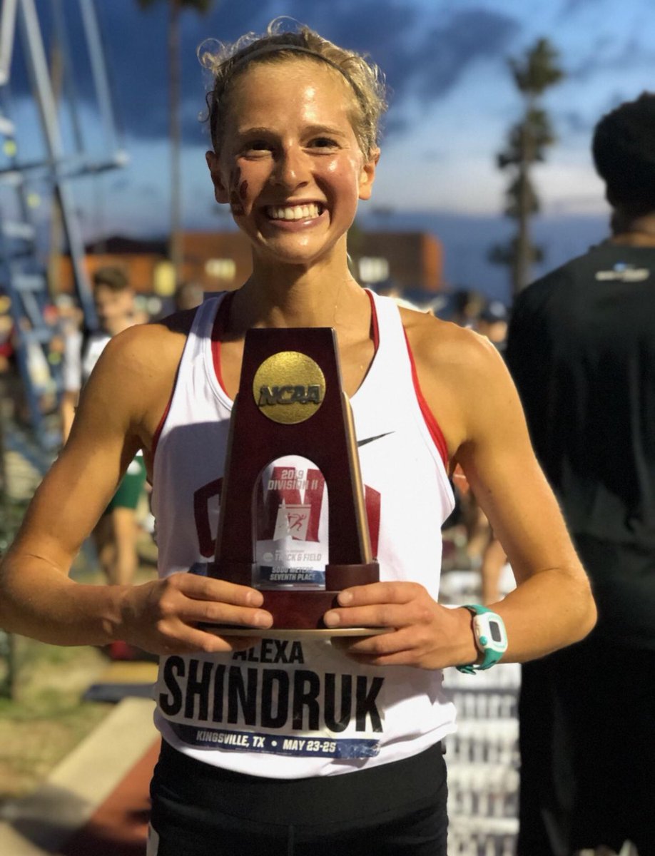 CWUAthletics's tweet photo. Alexa Shindruk earns the seventh All-American honor for @CWU_Track this weekend. Shindruk took seventh in the 5,000-meter race with a time of 17:27.70. #ReignCrimson https://t.co/uuobIMqne9