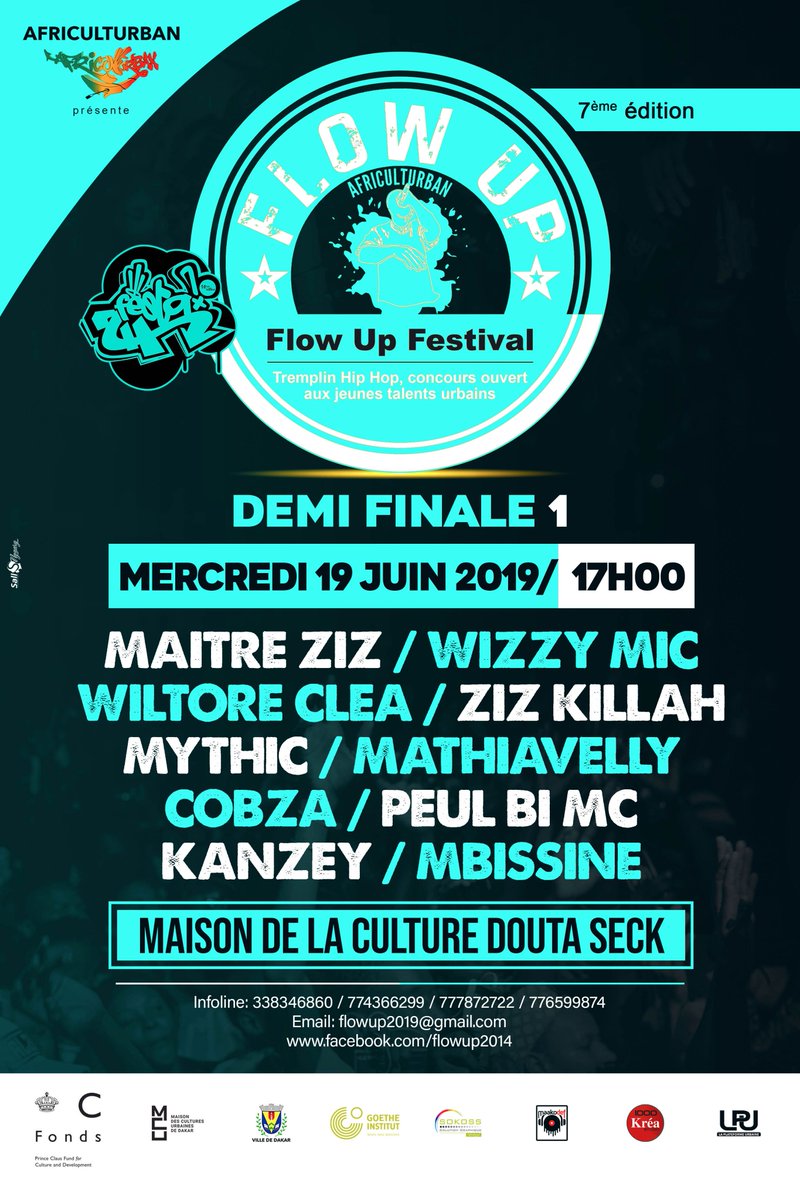festa2h's tweet photo. Festa2H 19-22 juin 
C'est aussi les 04 demi-finales du Flow Up 
Maison de la Culture Douta Seck à 17H https://t.co/Wh7Q1t7asU