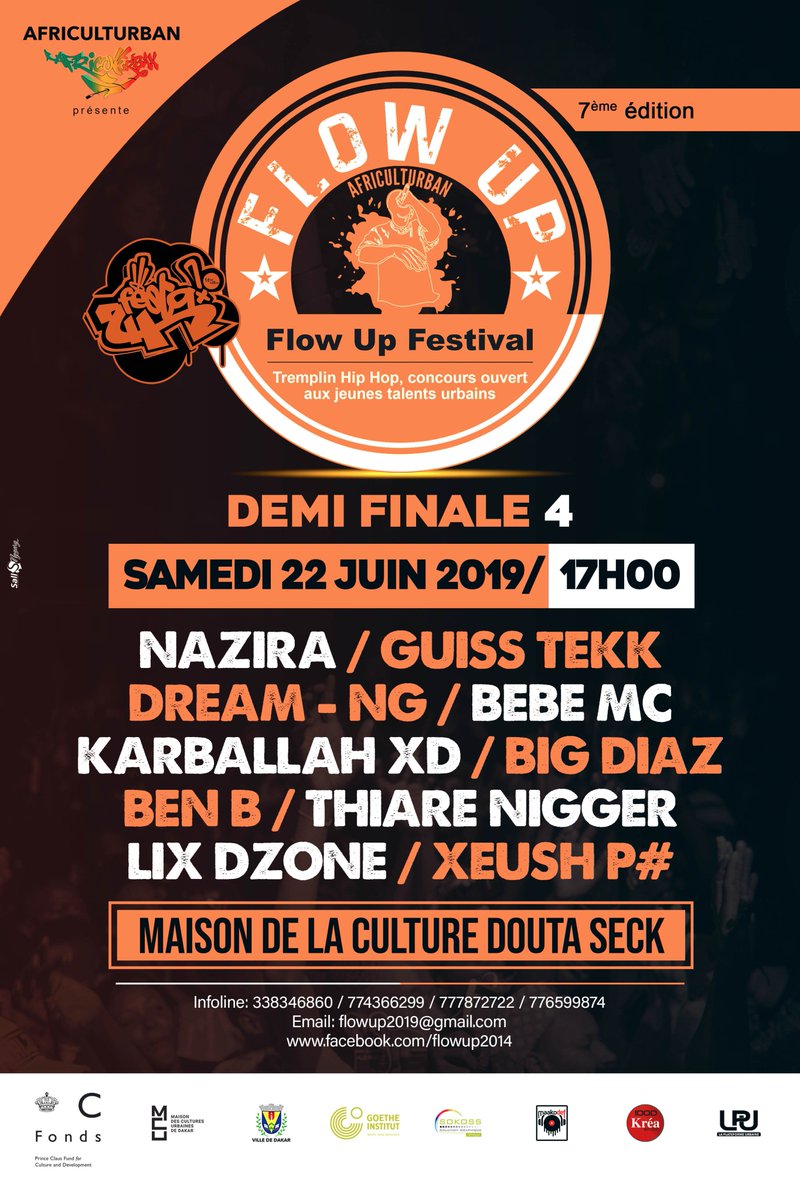 festa2h's tweet photo. Festa2H 19-22 juin 2019
Quatrième demi-finale du Flow Up
Samedi 22 juin à 17H Douta Seck https://t.co/DBca5dscrR