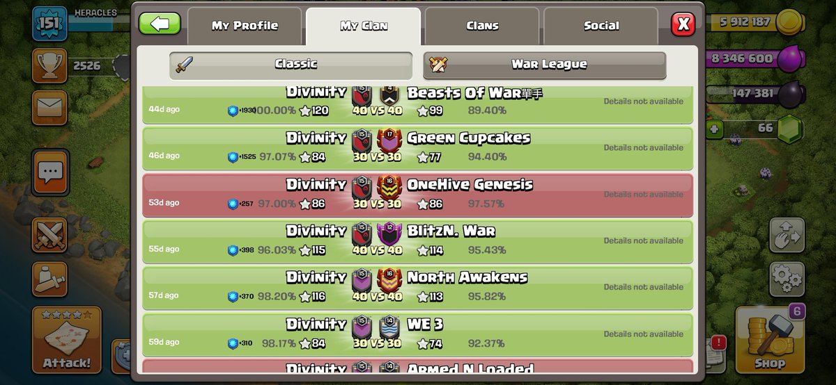 DivinityCoC's tweet image. We meet again....this time we do have an extra th 11.. this will be a fun war....good luck @GreenCupcakes3
