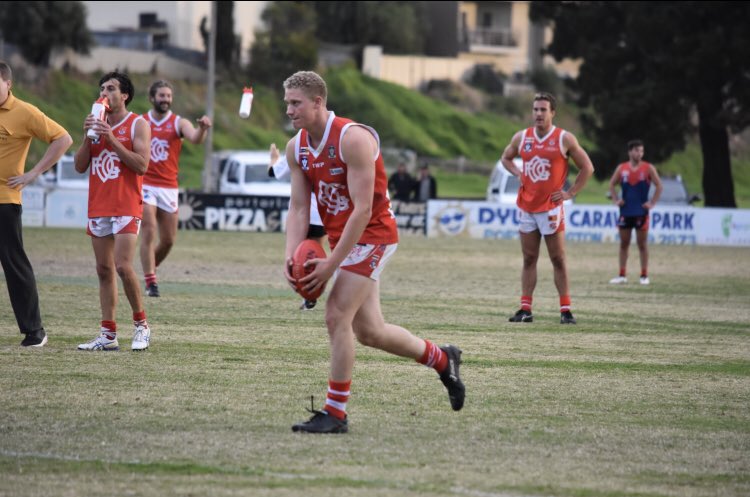 MarkHeenanMedia's tweet photo. Teenage Grubber sharpshooter Tom Richardson had a day out at @PortDemonsFNC with @OceanGroveFNC’s big 82-point victory over the winless Demons in Round 7. Final scores OG 25.6.156 defeated PORT 11.8.74. @AFLBarwon https://t.co/3DGQ02hOAa
