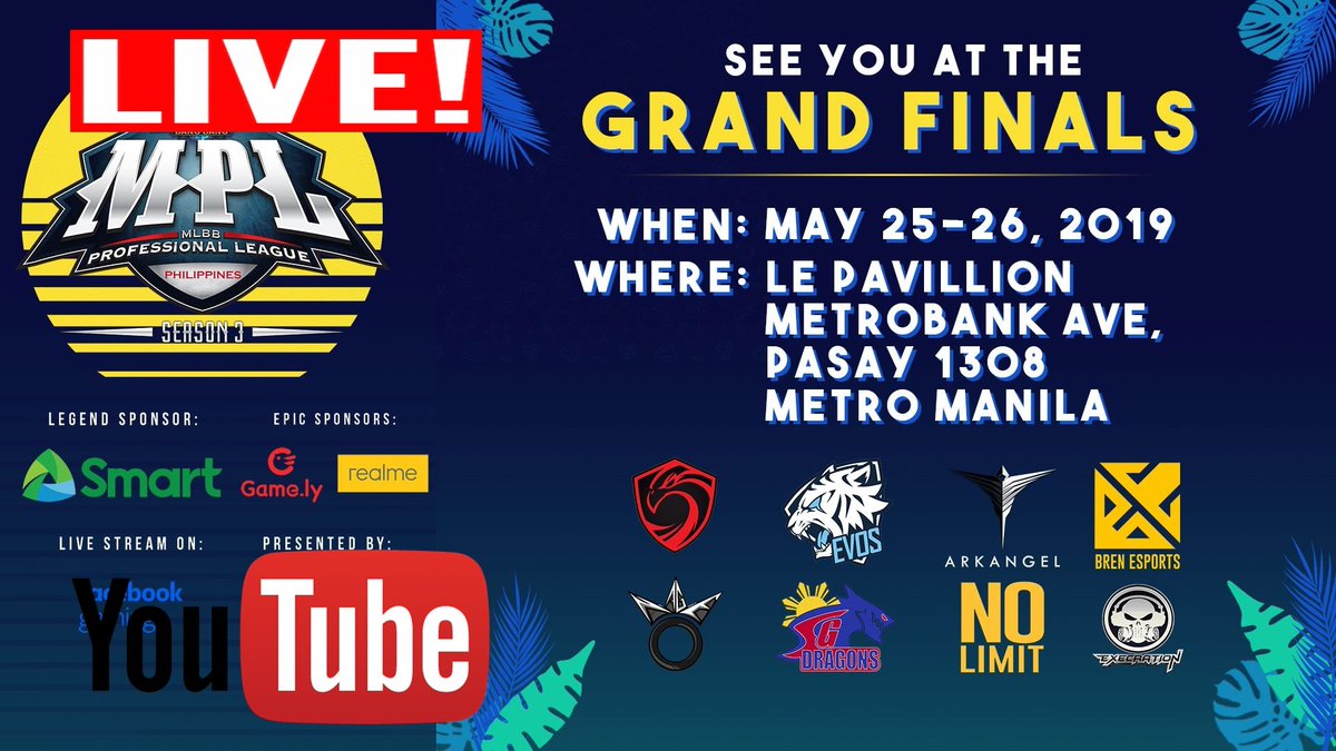 Hiponatics's tweet photo. [Mobile Legends] MPL-PH Season 3 Grand Finals - Day 2 (LIVE)

https://t.co/Be3FLBXXsH

#mobilelegendsdiamond #mobilelegends
#mobilelegendsfinals
#PUBGM #PUBG #Dotard #BTSinBrazil #BTSatAllianzParque https://t.co/ISJmtpGvN1
