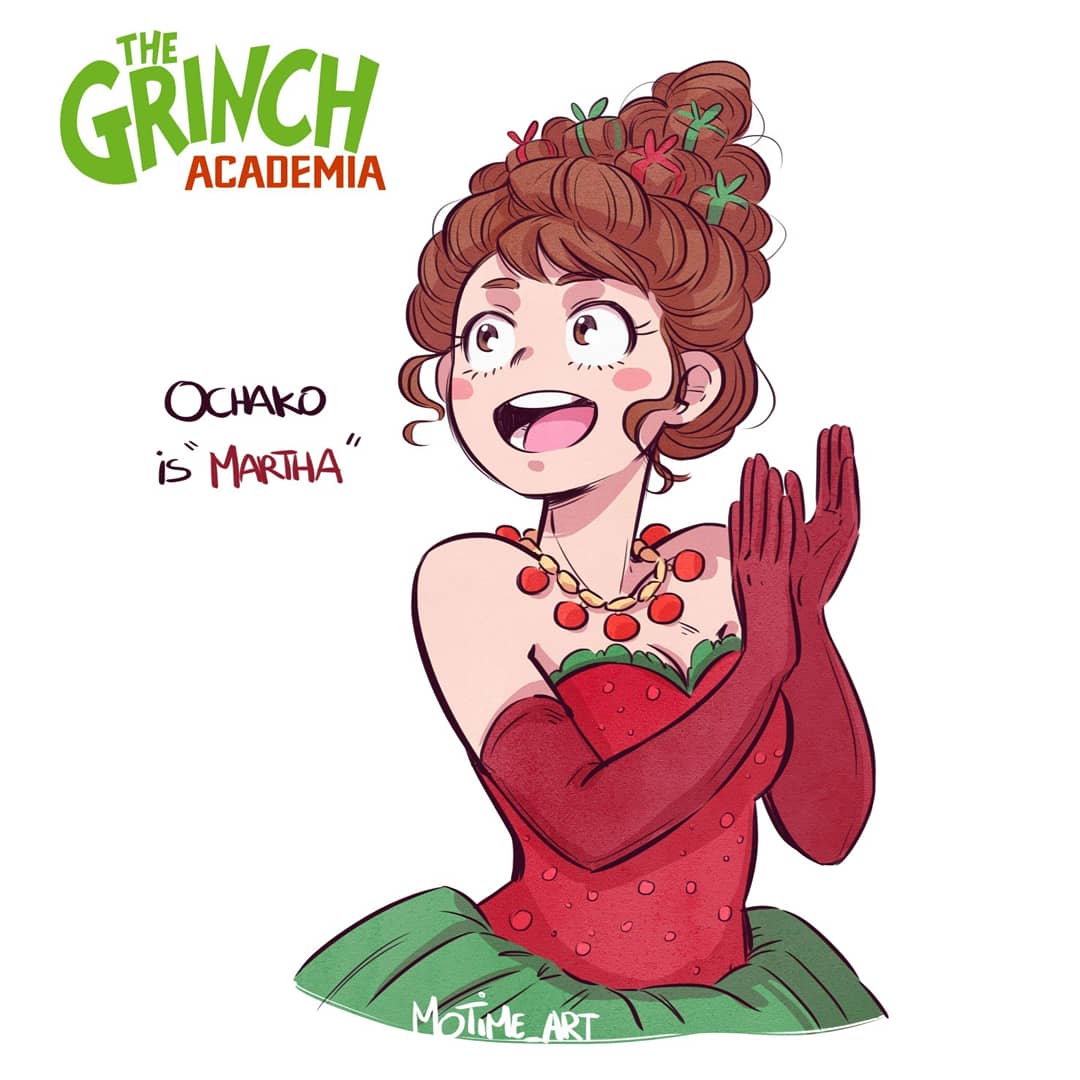 ArtMotime's tweet photo. Hey guys!!
With my bff @Superevey1 we talk about MHA crossover and have had an idea XD
A mix with mha and my favorite chrismas movie "how the Grinch stole Chrismas" !!!!
Sooo i present you "The Grinch Academia!!!!😆
#mha #bnha #crossover #BokuNoHeroAcademia #thegrinch https://t.co/xZrZaCbW6a