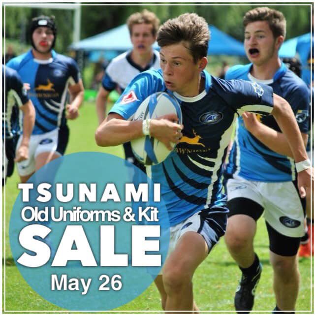 TsunamiRugby's tweet photo. We will be selling off some kits and bags from previous Tsunami years, for crazy weekend discounted prices! If you want some cool training gear bring some cash with you tomorrow! https://t.co/pOqTpFvGKi