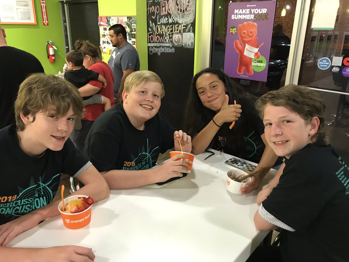 Traditions started last year as 6th graders with this group... Percussion Concussion then Orange Leaf!   Hopefully they will be adding more peeps to this tradition over the next couple of years.   #futurebpd @BoswellDrumline @BoswellBandGold @WaysideBands