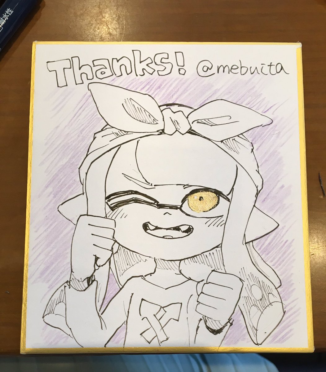 お取り置きの方々へのイラストと、サプライズで一番最初に来てくださった方にプレゼントした色紙です? 
