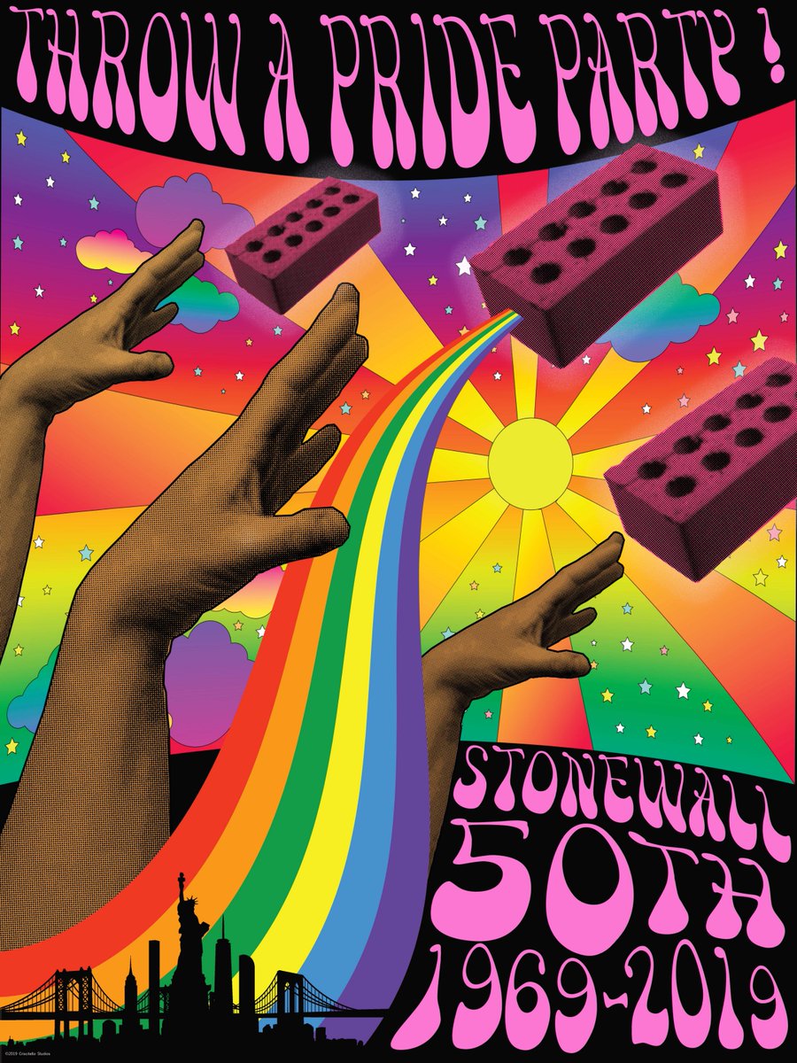 JPCriscitello's tweet photo. Our Limited edition commemorative #stonewall50 Psychedelic 18x24in Poster : Throw A Pride Party / is now available in the store ! 🌈 #transpride #queerresistance #gaypride #worldpride2019 #brick #psychedelicposter #lsd
order here https://t.co/Jc5pWruzd0 https://t.co/ySTIQNrEQr