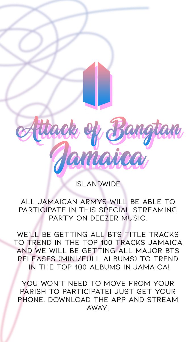 876_BTS's tweet photo. ๐ | #PinkWithLuv, #SPEAK_YOURSELF_MARCH and #AttackofBangtanJA will take place on the same day, JULY 6, 2019 (Moved from the date of JUNE 22)
Want to be apart of the fifty ARMYs making Jamaican history? Sign up here:
https://t.co/VIKaipvQ07 https://t.co/gYClK5L8xE