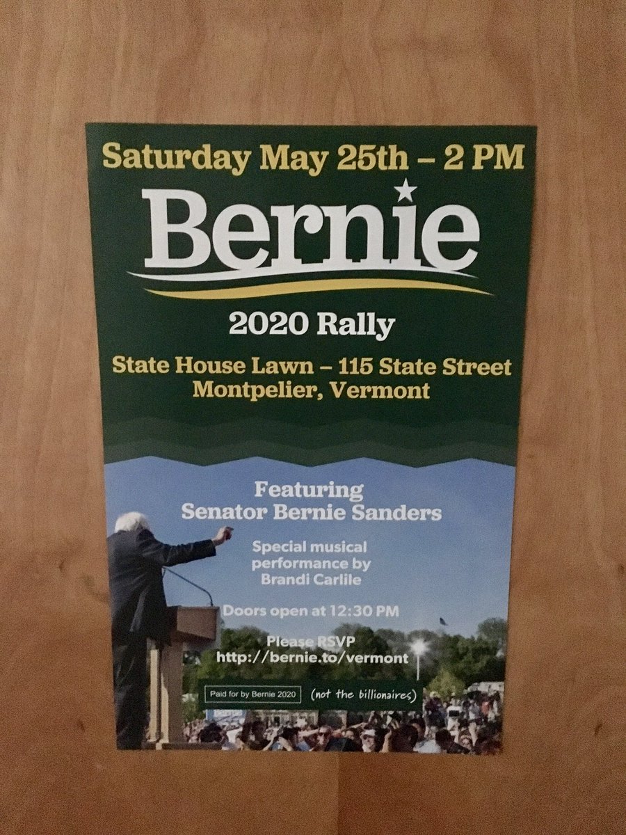 shannondjackson's tweet image. Today was a special day. Thank you Vt for coming out for a memorable rally. Honored to have worked with a dedicated staff, great people in Montpelier, and an army of volunteers. #vtpoli #BernieInVT